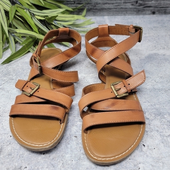 Crown Vintage | Remy Strappy Tan Gladiator Sandals Size 8 - Picture 1 of 7